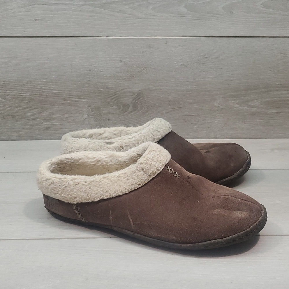 Sorel Women Leather Insulated Lined Slippers Flats shoes sz 8